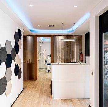 Hallway leading to treatment areas at Desert Rose Dental